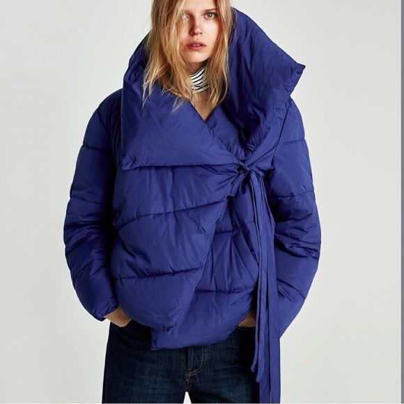 Zara Wrap Puffer Coat - Picture 1 of 8